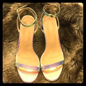 Mermaid holographic heels. Size 8.5 womens